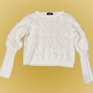 Anna Grace Cream Knobby sweater small